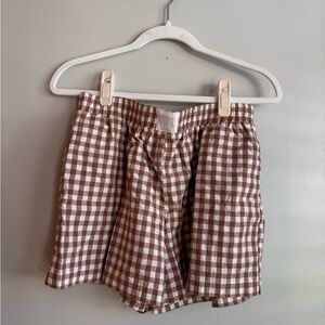 Amazon brown gingham shorts L